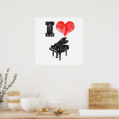 I Love Piano Poster (Keuken)