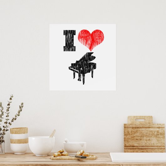 I Love Piano Poster (Keuken)