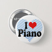 I Love Piano Ronde Button 5,7 Cm (Voorkant /achterkant)