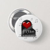 I Love Piano Ronde Button 5,7 Cm (Voorkant /achterkant)