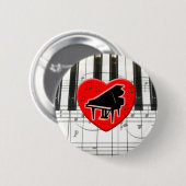 I Love Piano Ronde Button 5,7 Cm (Voorkant /achterkant)