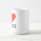 I love piano square sticker koffiemok (Center)