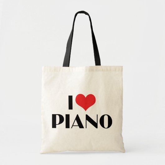 I Love Piano Tote Bag (Voorkant)