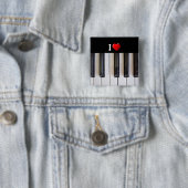I Love Piano Vierkante Button 5,1 Cm (In situ)