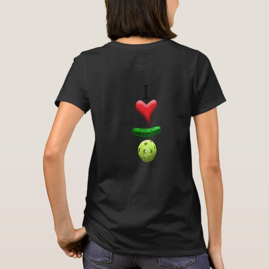 I Love Pickleball - Black - T-shirt (Achterkant)