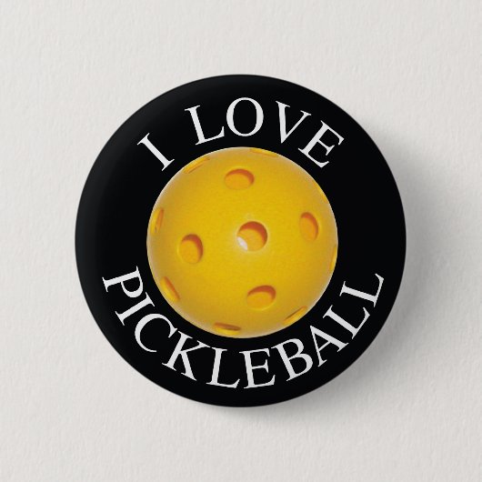 I Love Pickleball Button / Badge (Voorkant)