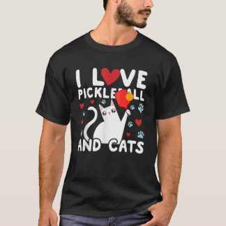 I Love Pickleball Cats White Cat Fitness Workout G T-shirt