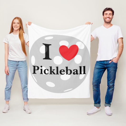 "I Love Pickleball" Fleece Deken (In situ)