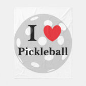 "I Love Pickleball" Fleece Deken (Voorkant)