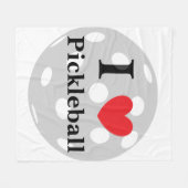 "I Love Pickleball" Fleece Deken (Voorkant (Horizontaal))