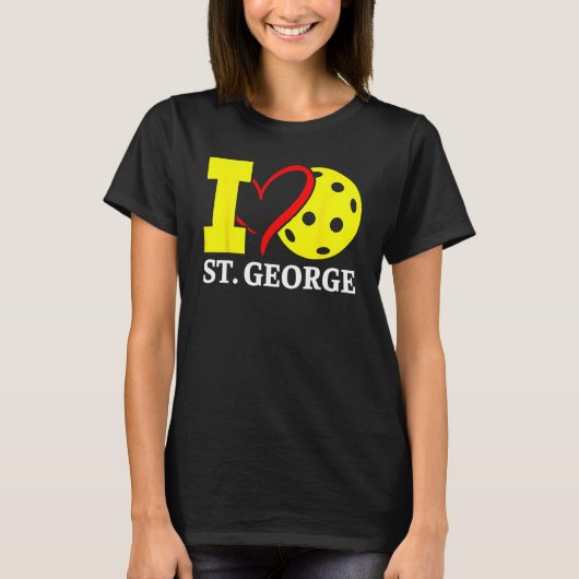 I Love Pickleball in St George Utah T-shirt (Voorkant)