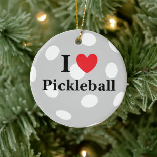 "I Love Pickleball" Keramisch Ornament
