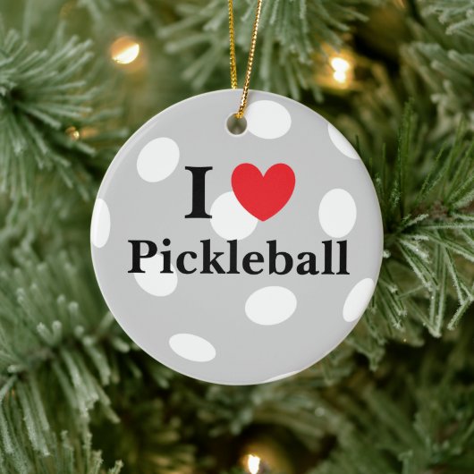 "I Love Pickleball" Keramisch Ornament (Boom)
