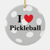 "I Love Pickleball" Keramisch Ornament (Voorkant)