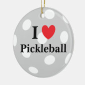 "I Love Pickleball" Keramisch Ornament (Links)