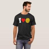 I Love Pickleball Paddleball Lover Red Heart Valen T-shirt (Voorkant volledig)
