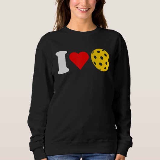 I Love Pickleball Paddleball Lover Red Heart Valen Trui (Voorkant)