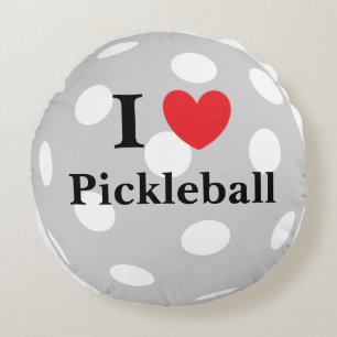 "I Love Pickleball" Ronde kussen
