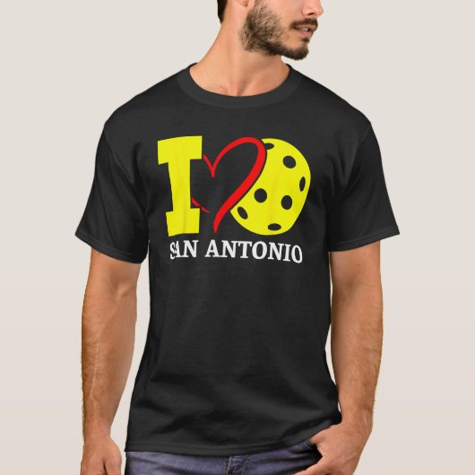 I Love Pickleball San Antonio Texas T-shirt (Voorkant)