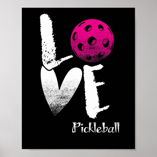 I Love Pickleball T-Shirt Funny Pickle Ball Poster (Voorkant)