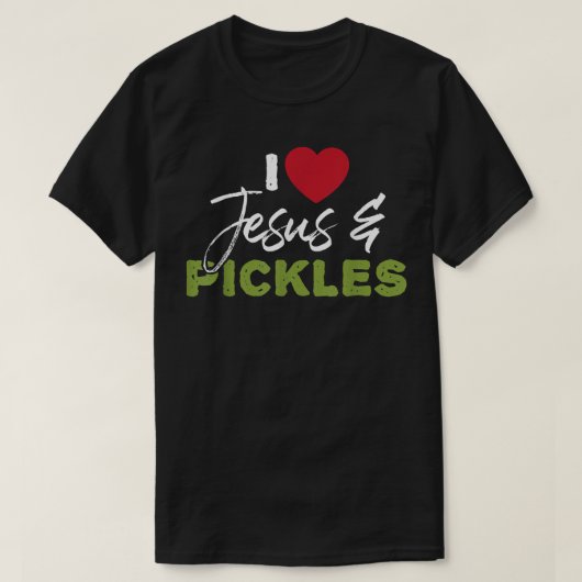 I Love Pickles & Jesus Pickle Vegetable Farming V T-shirt (Design voorkant)