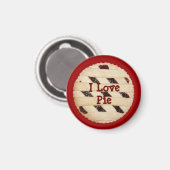"I Love Pie" Lattice-Top Raspberry Pie/Tart Magnet (Voorkant / Achterkant)