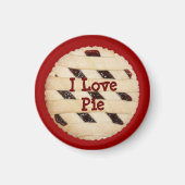 "I Love Pie" Lattice-Top Raspberry Pie/Tart Magnet (Voorkant)