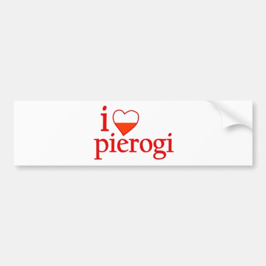 I Love Pierogi Bumpersticker (Voorkant)