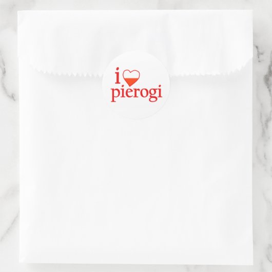 I Love Pierogi Ronde Sticker (Tas)
