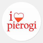 I Love Pierogi Ronde Sticker (Voorkant)