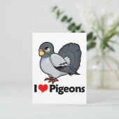 I Love Pigeons Briefkaart (Staand voorkant)