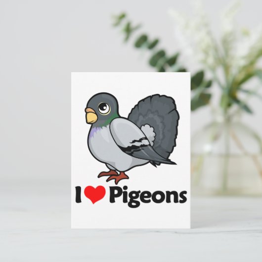 I Love Pigeons Briefkaart (Staand voorkant)