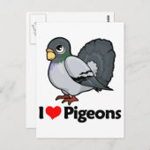 I Love Pigeons Briefkaart (Voorkant / Achterkant)