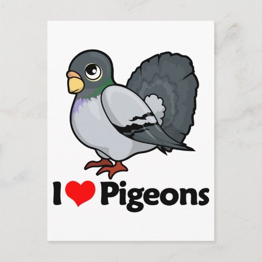 I Love Pigeons Briefkaart (Voorkant)