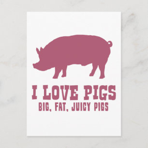I Love Pigs Briefkaart