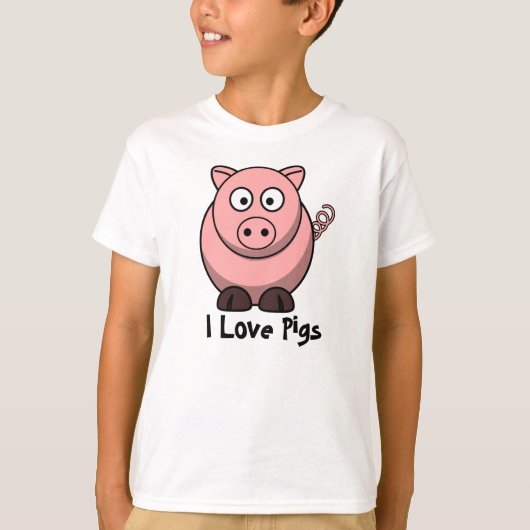 I Love Pigs Child's T-shirt (Voorkant)