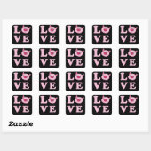 I Love Pigs Funny Pig Lover Vierkante Sticker (Vel)