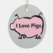 I Love Pigs Ornament (Links)