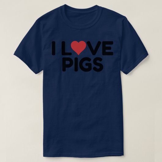 I Love Pigs Premium 3040 T-shirt (Design voorkant)