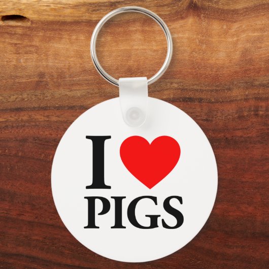 I Love Pigs Sleutelhanger (Voorkant)