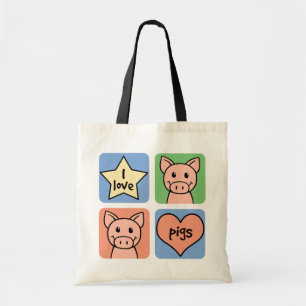I Love Pigs Tote Bag
