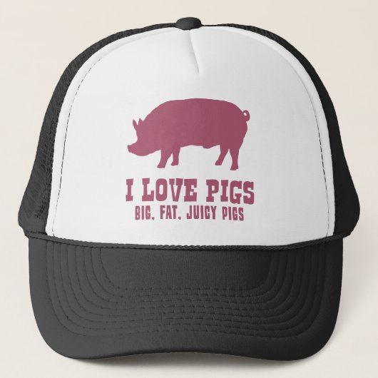 I Love Pigs Trucker Pet (Voorkant)