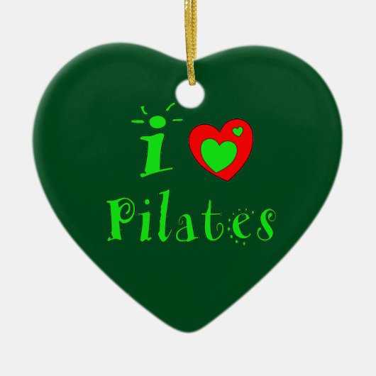 I Love Pilates - Custom Kerstversiment Keramisch Ornament (Voorkant)
