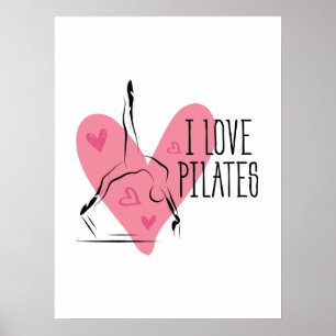 I LOVE PILATES Pilates Pose on Reformer Poster