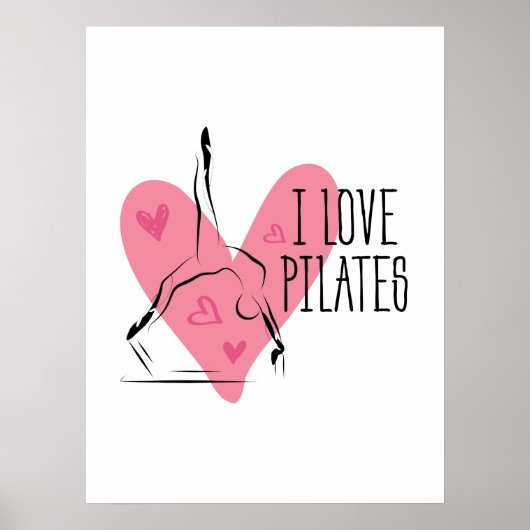 I LOVE PILATES Pilates Pose on Reformer Poster (Voorkant)