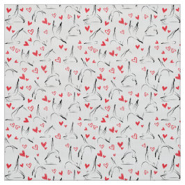 I LOVE PILATES Pilates Poses in zwart en rood Stof