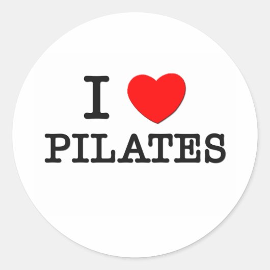 I Love Pilates Ronde Sticker (Voorkant)