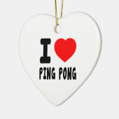 I Love Ping Pong Keramisch Ornament (Links)