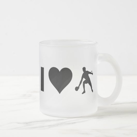 I Love Ping Pong Matglas Koffiemok (Rechts)