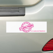 I Love Pink Bumpersticker (Op auto)